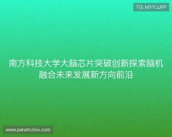南方科技大学大脑芯片突破创新探索脑机融合未来发展新方向前沿